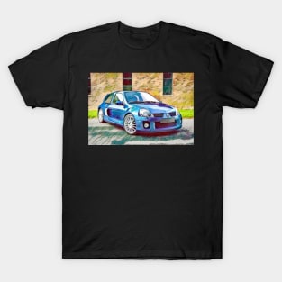 Blue Renault Clio V6 T-Shirt